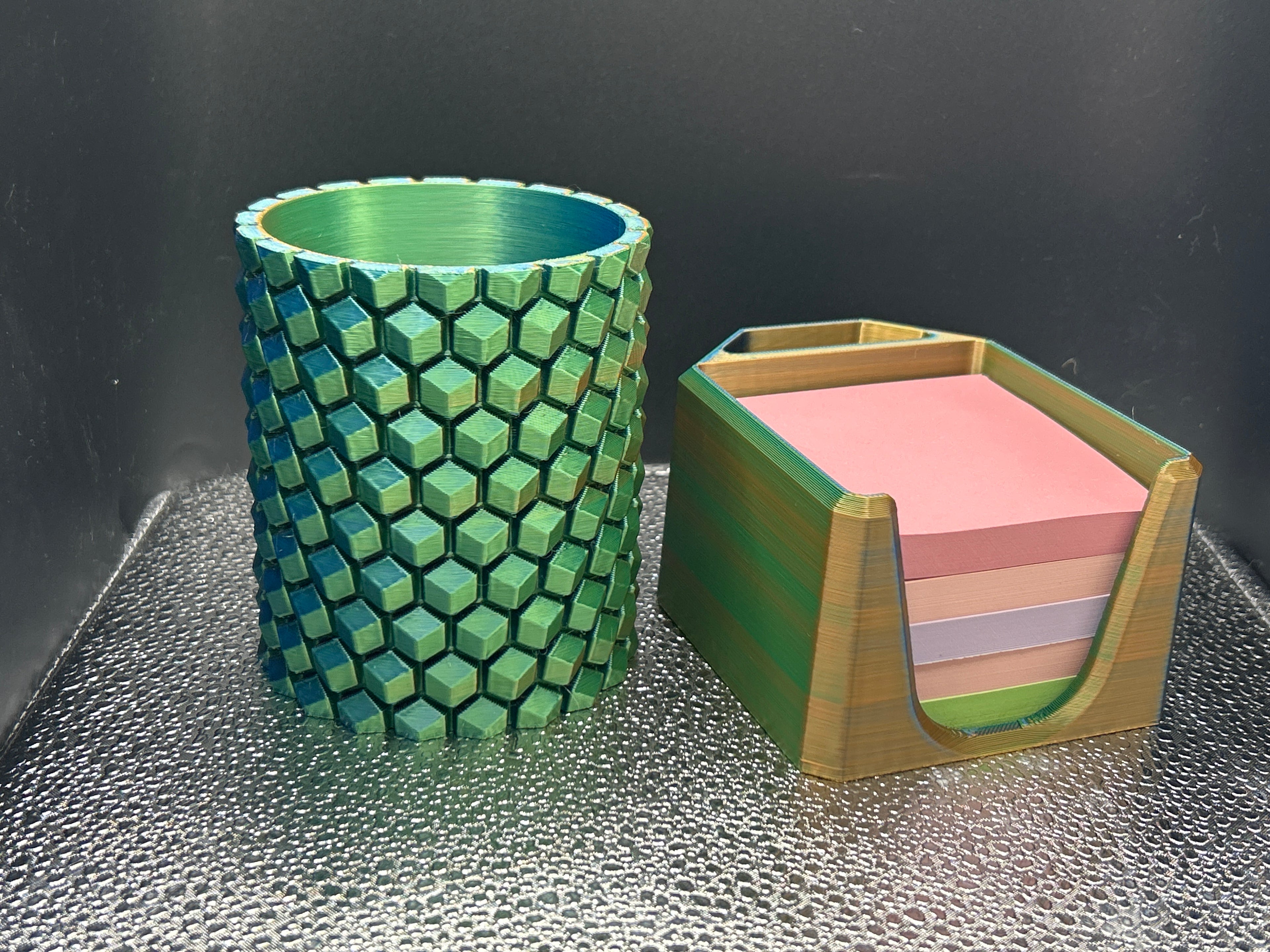 Desk cup and Post it Note holder set