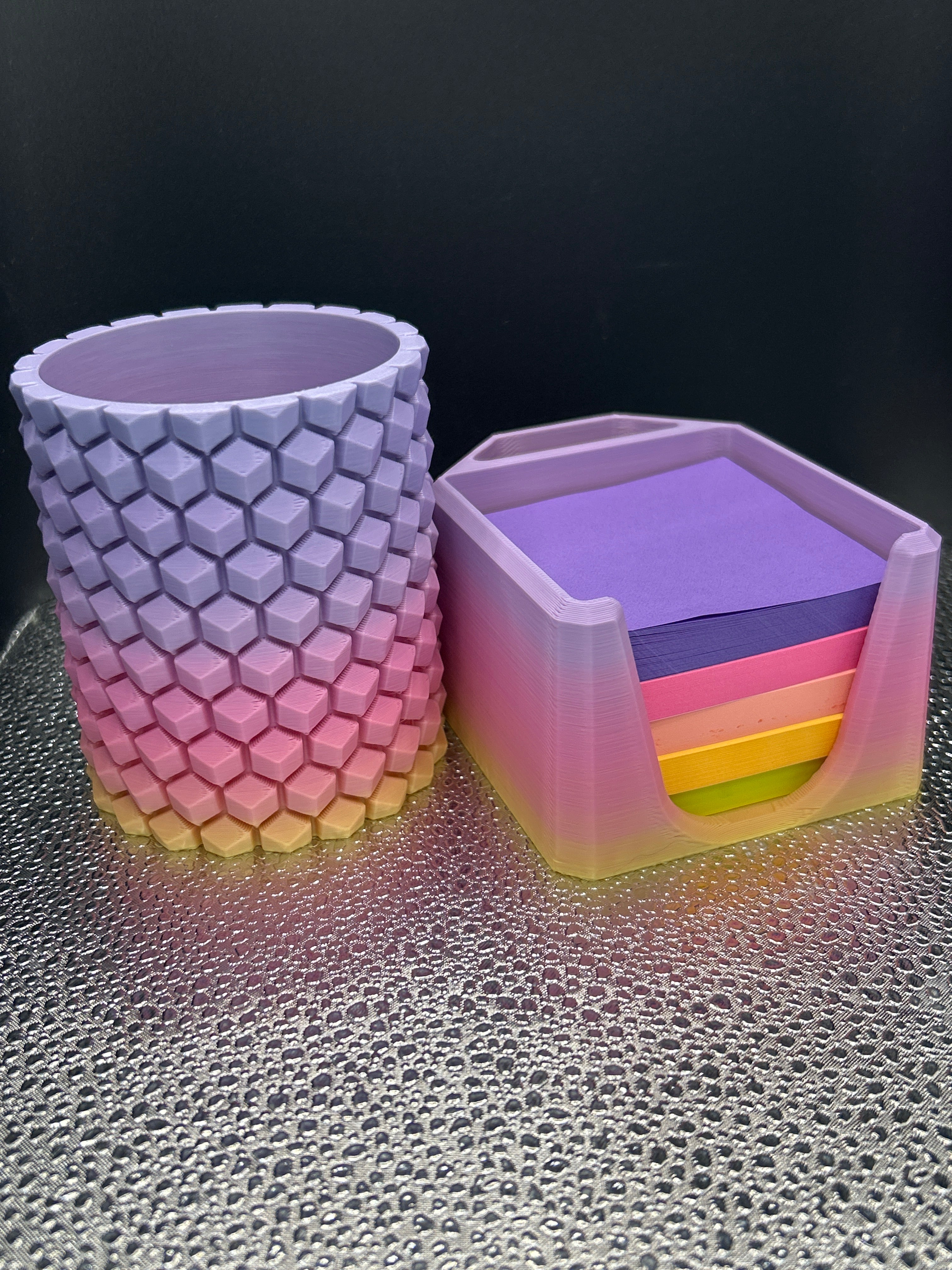 Desk cup and Post it Note holder set