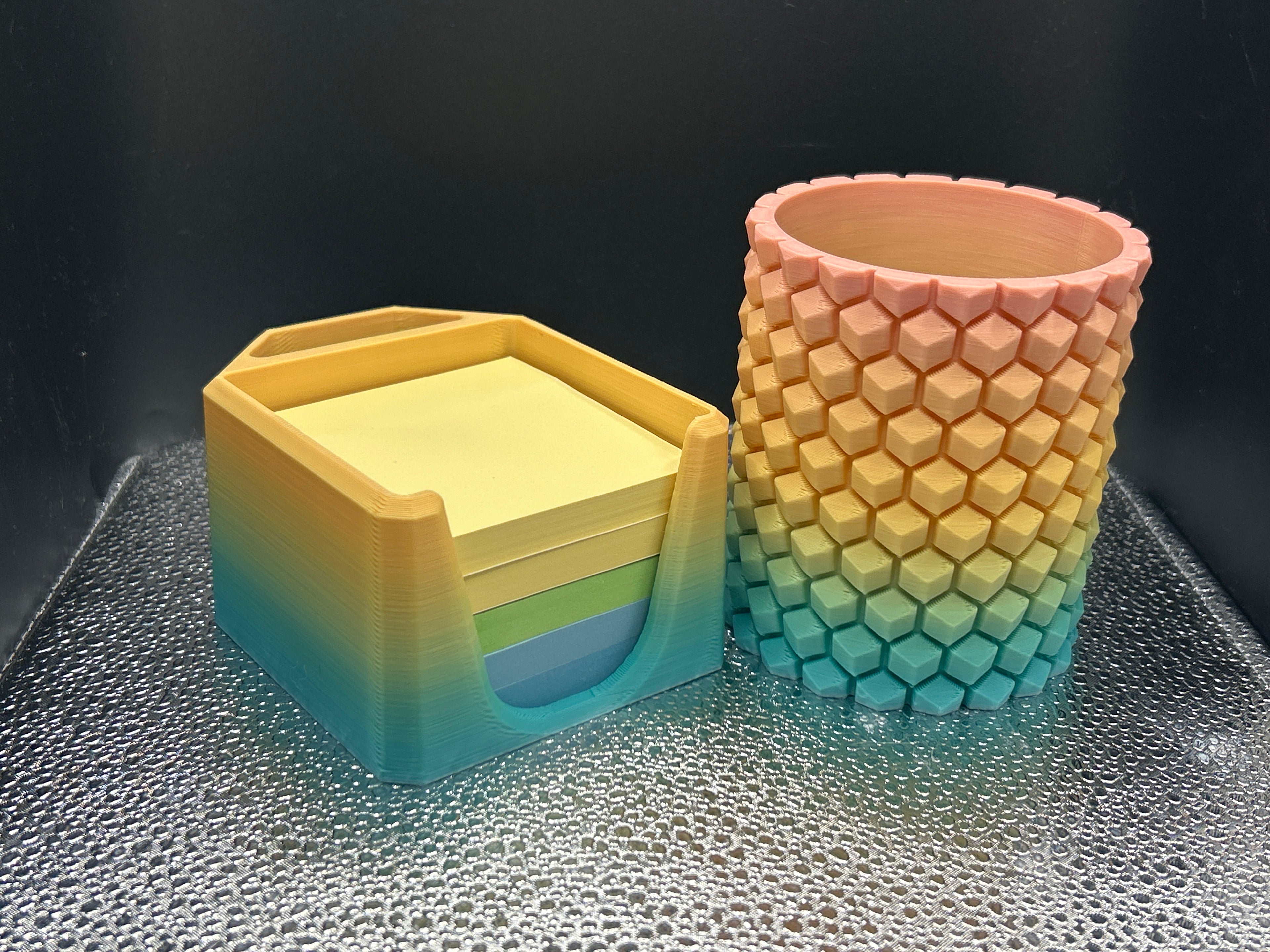 Desk cup and Post it Note holder set