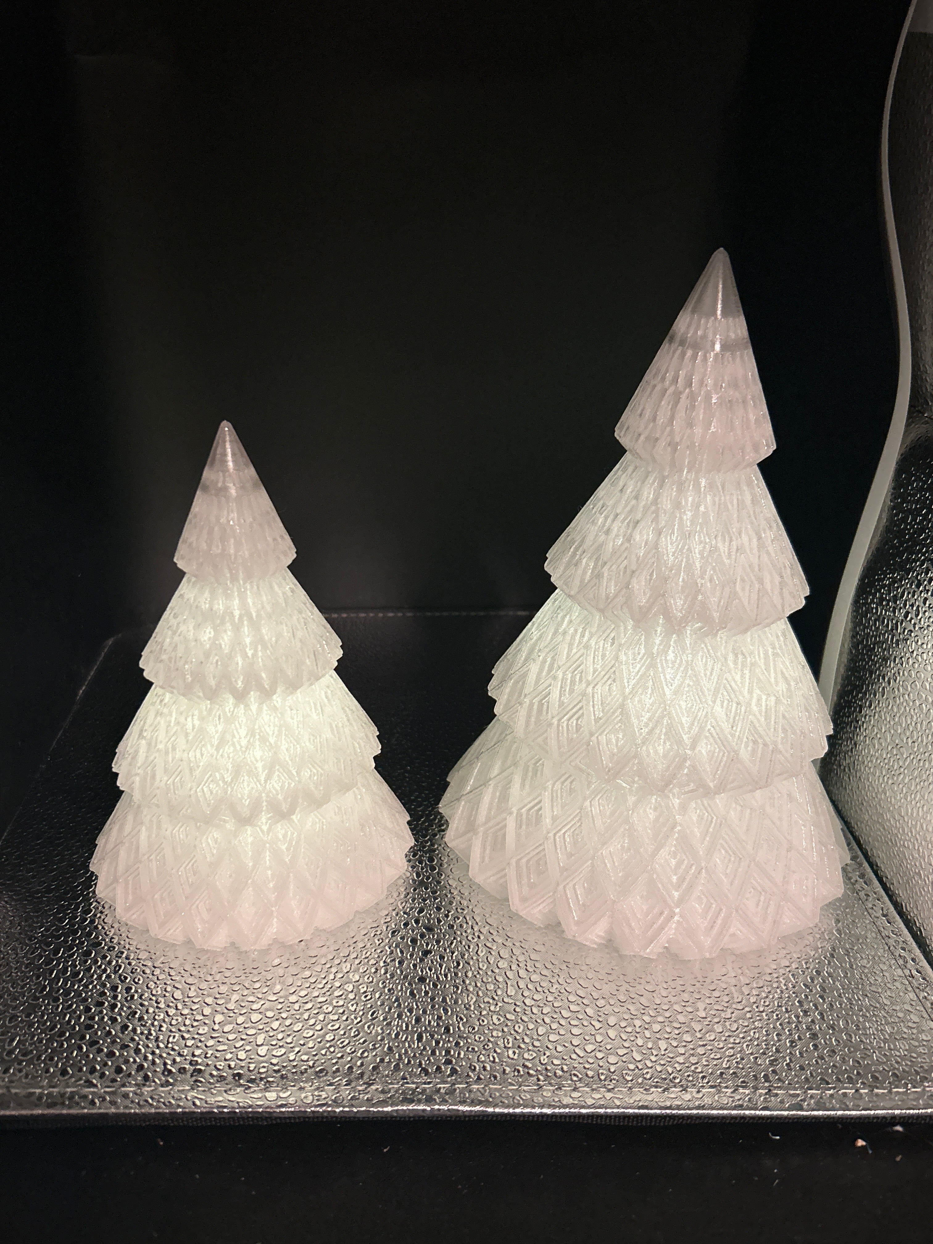 Decorative trees with push button LED lights