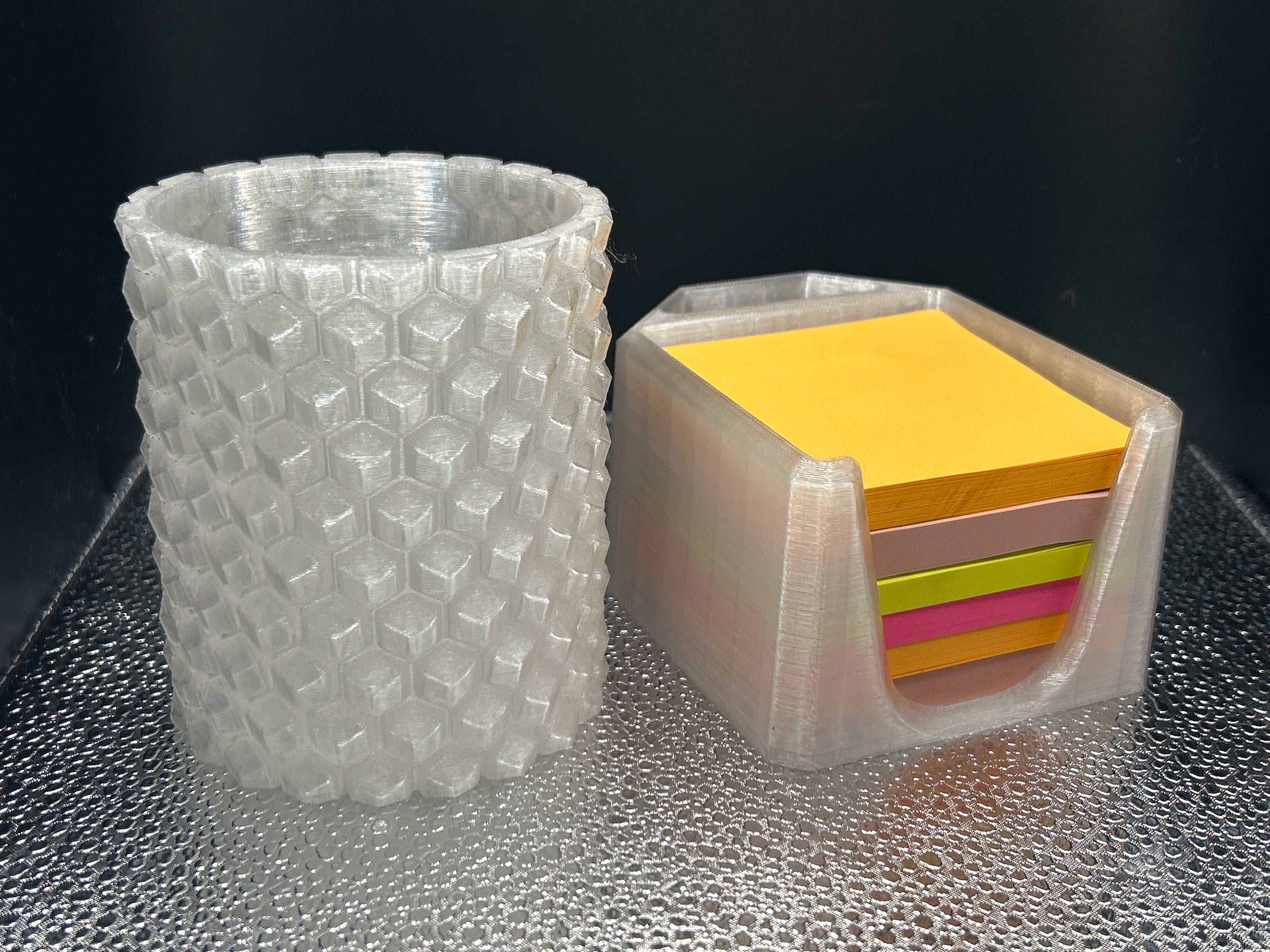 Desk cup and Post it Note holder set