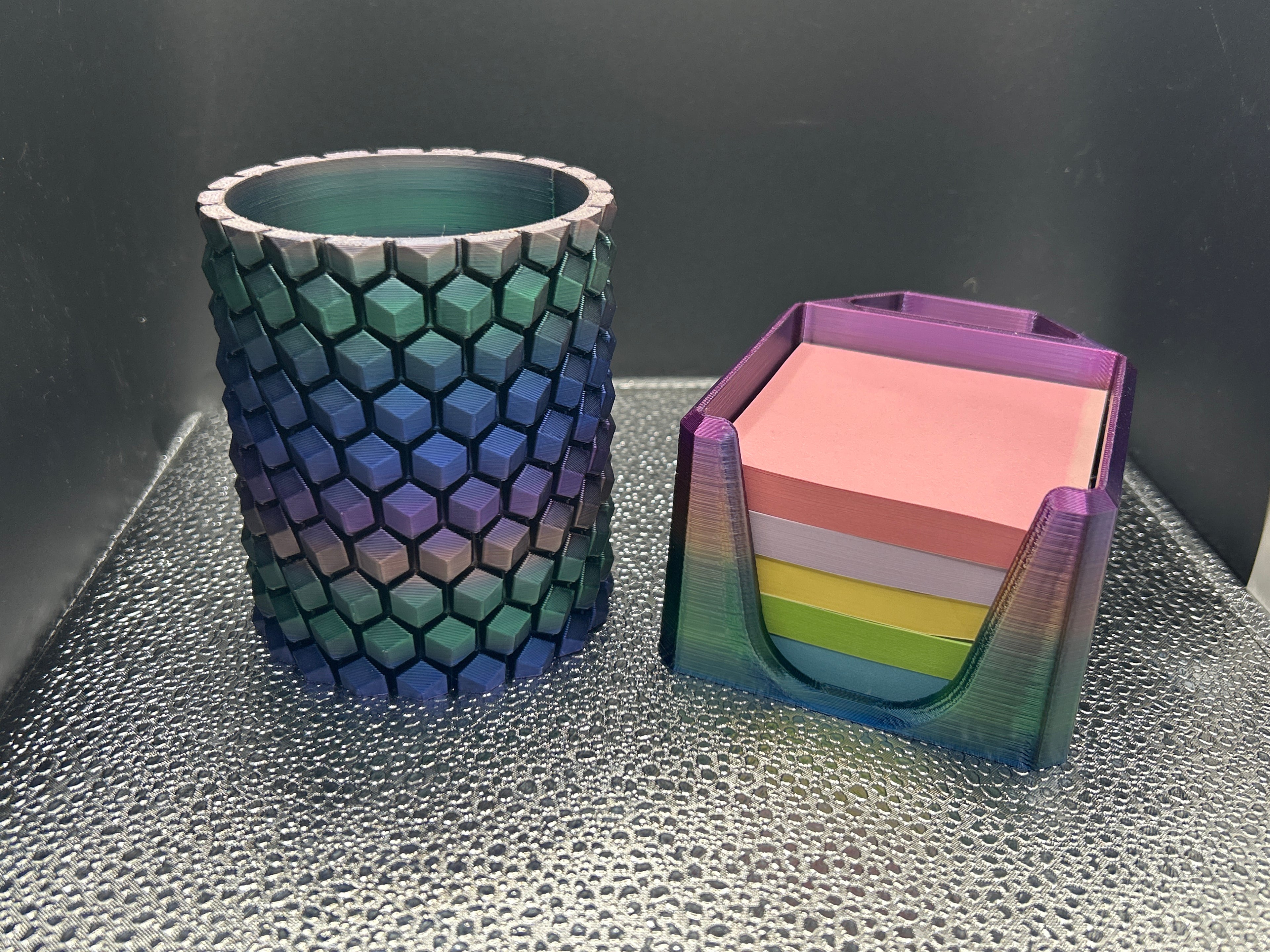 Desk cup and Post it Note holder set